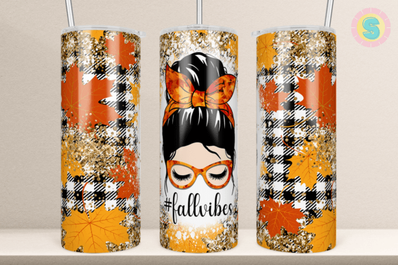 20Oz Fall Vibes Glitter Tumbler Wrap