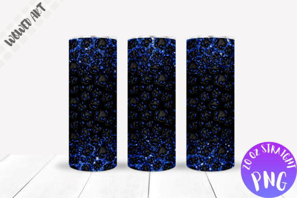Blue Leopard 20 Oz Skinny Tumbler Wrap