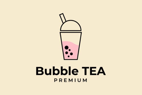 Bubble Tea Cup Logo Vector Design