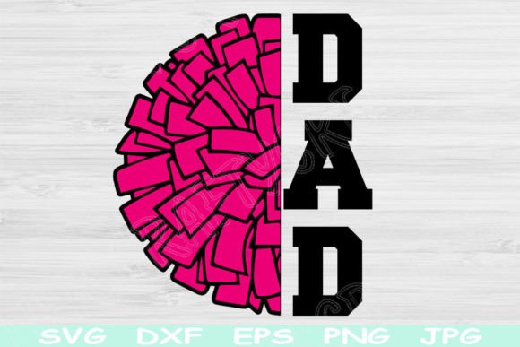 Cheer Dad SVG with Pom Pom Cheerleader