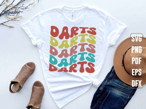 Darts SVG, Wavy Text