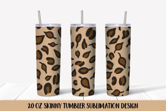 Fall Leaves Leopard Print Tumbler Wrap