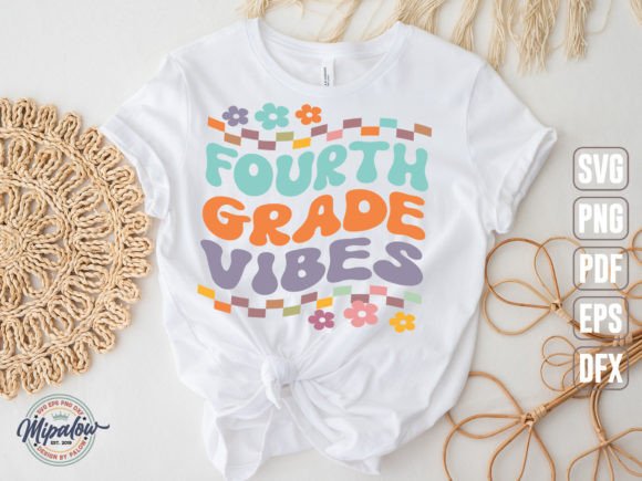 Fourth Grade Vibes SVG: Wavy Text
