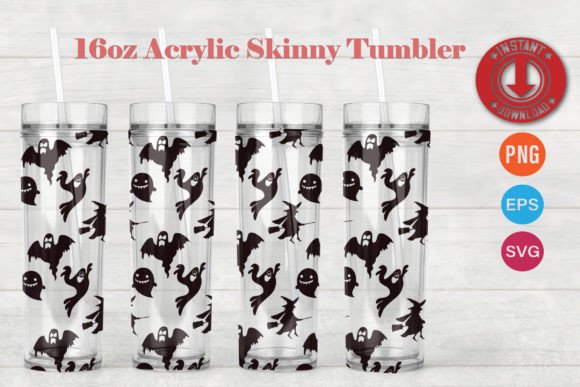 Halloween 16oz Acrylic Skinny Tumbler 4