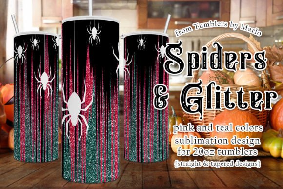 Halloween Pink Teal Glitter 20oz Tumbler