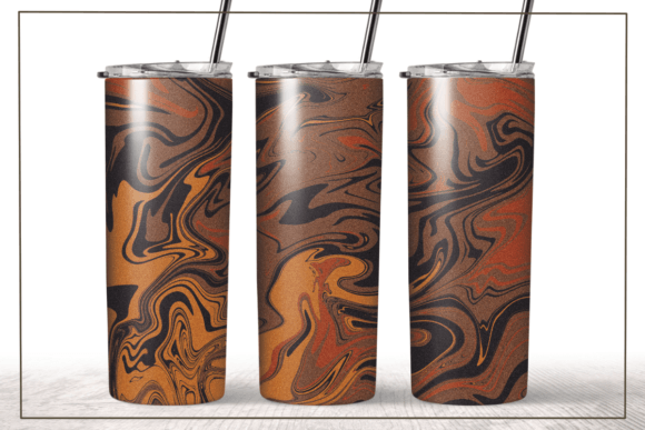 Liquid Marble Sunset Glitter Tumbler