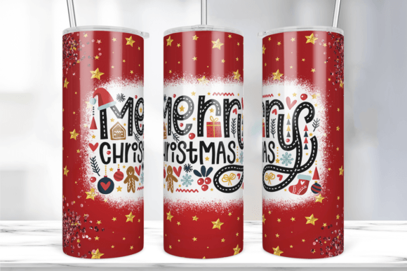 Merry Christmas Glitter Tumbler Wrap