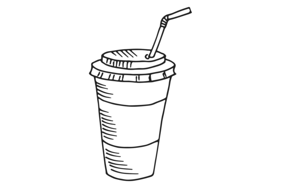 Plastic Cup with Straw. Cold or Hot Drin