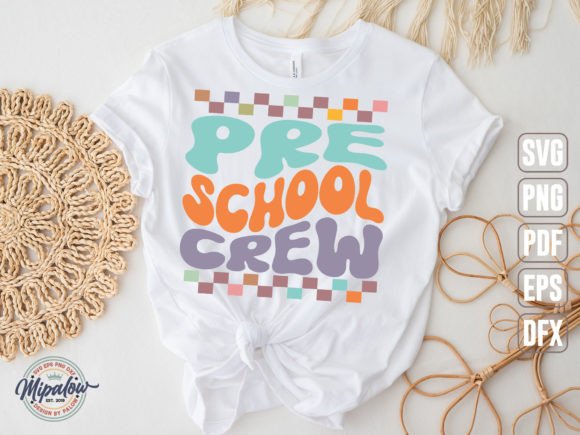 Pre School Crew SVG, Wavy Text