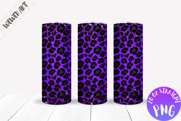 Purple Leopard Glitter Tumbler Wrap