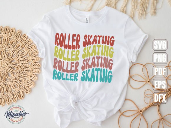Roller Skating SVG, Wavy Text