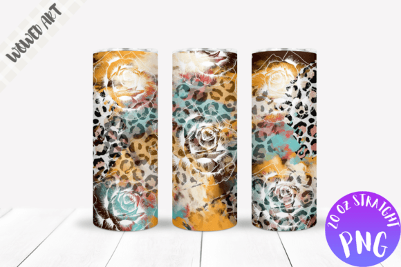 Rose X Leopard 20 Oz Skinny Tumbler Wrap