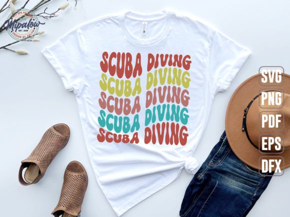 Scuba Diving SVG, Wavy Text