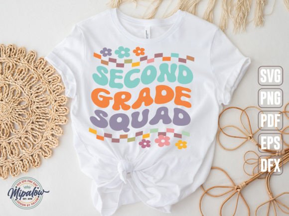 Second Grade Squad SVG, Wavy Text