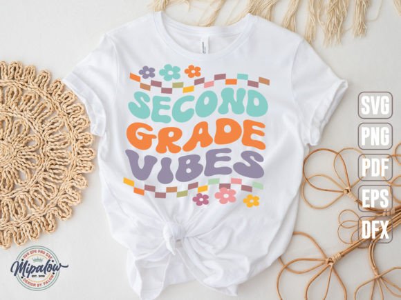 Second Grade Vibes SVG: Wavy Text