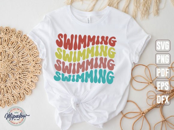 Swimming SVG, Wavy Text