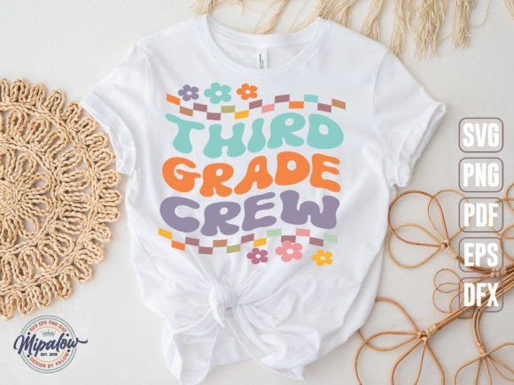 Third Grade Crew SVG, Wavy Text