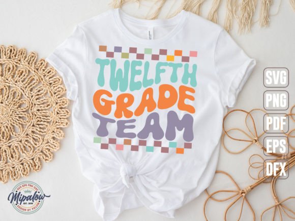 Twelfth Grade Team SVG, Wavy Text