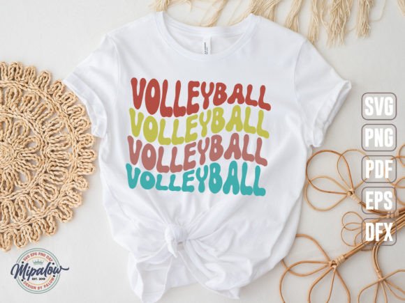 Volleyball SVG, Wavy Text